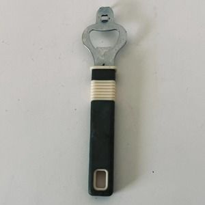 Vintage Kitchen Olive Green Bottle Jar Opener Church Key Utensil Lid Lift